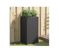 vidaXL Jardinière d'extérieur 40x40x80 cm résine tressée Noir