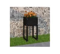 Vidaxl Jardinière Noir 40x40x81 Cm Bois Massif De Pin