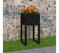 Jardinière Noir 40x40x81 cm Bois Massif de Pin Pot de Fleurs Jardin vidaXL