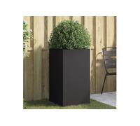 vidaXL Jardinière, Bac à Fleurs, Pot de Plantes, Boîte à Fleurs, Jardinière Surélevée de Jardin Patio Terrasse, Noir 42x38x75 cm Acier