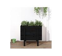 Vidaxl Jardinière Noir 62x50x57 Cm Bois Massif De Pin