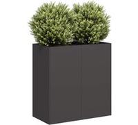 Vidaxl Jardinière Noir 80x40x80 Cm Acier Laminé À Froid