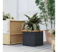 Jardinière noir 80x40x80 cm résine tressée lit surélevé bac à fleurs vidaXL