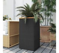 vidaXL Jardinière en résine tressée Noir 40 x 40 x 80 cm