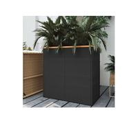 vidaXL Jardinière en résine tressée 80x40x80 cm lit surélevé – Noir