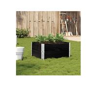 Jardinière noir 80x60 cm bois massif de pin