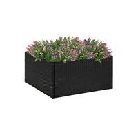 Vidaxl Jardinière Noir 80x80x40 Cm Résine Tressée Noir