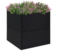 Jardinière Noir 80x80x80 cm Résine Tressée Pot de Fleurs Bac à Plante vidaXL