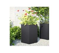 Jardinière noir hexagone 46x40x45 cm acier