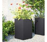 Jardinière noir hexagone 46x40x45 cm acier Noir G