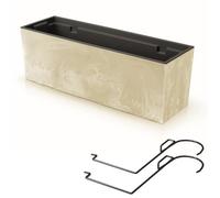 Jardinière - Noname - 19 L - Aspect Béton - H 19,5 Cm - Plastique Crème Multicolore