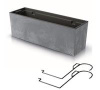 Jardinière - Noname - 19 L - Plastique - Aspect Béton - H 19,5 Cm - Gris Clair Multicolore