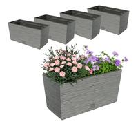 Jardinière - Noname - 39.5x19.5 Cm - 12l + 8l Insert - Plastique - Gris Multicolore