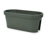 Jardinière ovale pour balcon - 60 cm - Vert forêt - Pot de fleurs en plastique