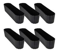 KOTARBAU® 6 pcs Jardinière Exterieur - Plastique - 60 x 14 x 13cm - Anthracite - Pot De Fleur Exterieur - Jardiniere Balcon - Rustique - Rectangulaire - Grand Cache-Pot | Lot de 6 jardinières ovales pour rebord de fenêtre extérieur - Robuste et légère - Décoration de balcon - En plastique