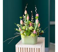 Jardinière Ovale Vert Plastique 20×10×11cm Coupelle décorative 3 pièces
