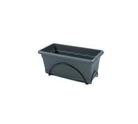 Jardinière Plastiken 40x20cm Avec Plateau Et Support Balcon - Anthracite Multicolore