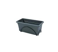 Jardinière Plastiken 40x20cm Avec Plateau Et Support Balcon - Anthracite Multicolore