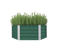 vidaXL Jardinière 129 x 129 x 45 cm en acier galvanisé vert