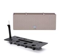 Jardinière pot de fleurs 51,5 cm 17 L mocca beige caisse de fleurs en aspect rotin série Rato avec système d'irrigation