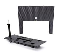 Jardinière pot de fleurs aux pieds 60 cm 30 L anthracite gris foncé caisse de fleurs en aspect rotin Rato avec système d'irrigation