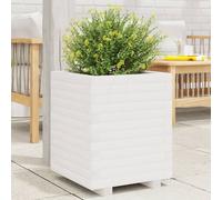 Vidaxl Jardinière Blanc 110x60x45,5 Cm Bois De Pin Massif