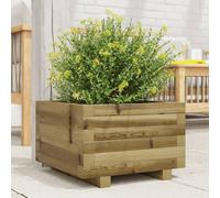 vidaXL Jardinière 40x40x26,5 cm Bois de pin imprégné Marron G