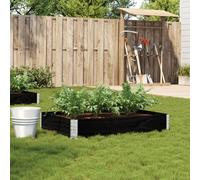 Jardinière noir 150x100 cm bois massif de pin Noir G