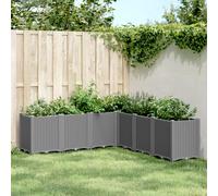 vidaXL Jardinière, Lit Surélevé de Jardin, Pot de Fleurs, Bac à Plantes, Boîte de Plantation Patio Terrasse Extérieur, Gris Clair Polypropylène