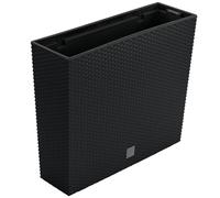 botle Jardinière de Balcon - 58 x 18 x 50 cm - Aspect rotin Anthracite
