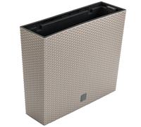 botle Jardinière de Balcon - 58 x 18 x 50 cm - Aspect rotin Moka