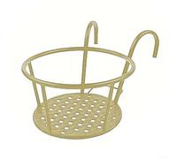 Jardinière pour balcon et jardin - Support de pot de fleurs à suspendre en fer avec revêtement résistant à la rouille, diamètre supérieur de 22 cm, crochet amovible, forme circulaire artistique, 1