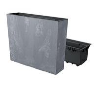 Jardinière pour Balcon URBI Case Beton Effect, avec réservoir, Dimensions (mm) 580 x 180 x 498, Couleur Marengo