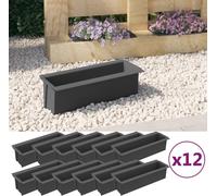Jardinière pour europalettes 12 pcs. Gris 36x13,5x9,5 cm PP