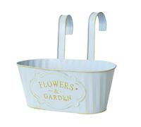 Jardinière pour garde-corps de terrasse - Support de clôture réglable, boîte à fleurs pour fenêtre résistante aux intempéries, pot suspendu de jardin durable, système de trous de drainage, esthétique