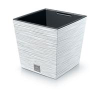 Jardiniere Prosperplast Furu Square Low pot de fleurs avec insert DFS300-S449 - blanc - 14/19L