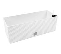 Jardinière - PROSPERPLAST - Simil Rattan - 17L - Blanc - Arrosage automatique