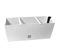 Pot de fleurs en rotin Prosperplast Rato Case DRTC600 S449 avec réservoir auto-arrosant, couleur blanc 30L