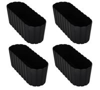 Jardinière rectangulaire - 40 cm - Plastique - Anthracite - Pack de 4