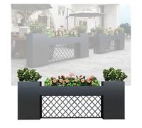 Jardinière rectangulaire d'extérieur avec cloison amovible 200 x 80 cm, idéale pour les jardins, les terrasses et les cours, séparateur de fleurs polyvalent pour un usage commercial