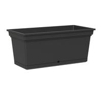 Jardinière rectangulaire en plastique anthracite 78 cm - Soucoupe intégrée - 130 L