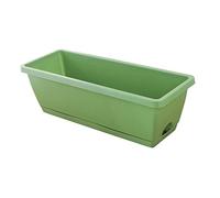 Jardinière rectangulaire en plastique de 43,2 cm avec soucoupes pour intérieur et extérieur, rebord de fenêtre, terrasse, balcon, décoration d'intérieur, porche G