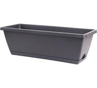 Jardinière rectangulaire en plastique fleur et l��se Jardinière pour balcon Accueil Gris foncé 43x19cm/16.7x7,5in