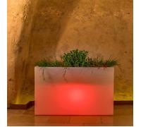 LAMPE FLOWERPOT RECTANGULAIRE LED CÂBLE BATTERIE ÉCLAIRAGE JARDIN BALCON PATIO