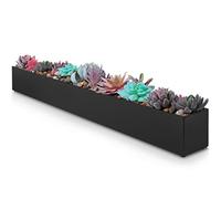 Jardinière Rectangulaire Moderne en Métal de 81,3 cm pour Table et Rebord de Fenêtre | Longue Jardinière Succulente d'Intérieur