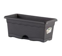 Jardinière rectangulaire - PLASTIKEN - 40 X 20 cm - Anthracite - Avec plateau