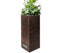 Jardinière rectangulaire robuste | Pot de fleurs en métal avec trous de drainage et 2 grilles d'aération | Utilisation intérieur/extérieur | Dimensions : 30,5 x 30,5 x 76,2 cm