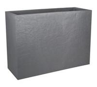 EDA - Muret Loft L Volcania 46 L - Décor Imitation Pierre - Double Paroi - Zone de Rétention d'eau - 78 x 29 x 60 cm - Gris Galet