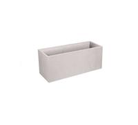 EDA Jardinière VOLCANIA Beige calcaire double paroi – zone de rétention d'eau 99,5×39,5×43,5 cm 98L
