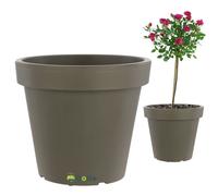 Jardinière ronde - BOTLE - Ø 58 cm - 54,7 L - Mobile à roulettes - Gris pierre